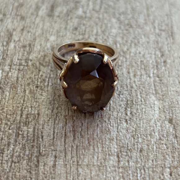 Kimberly Gem Co Jewelry - Smokey Topaz Vintage 10K Gold Statement Ring